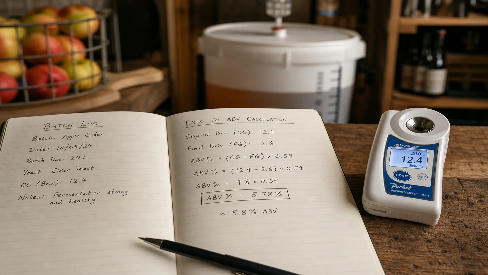Brix to potential alcohol calculation homebrew: a practical UK cider guide