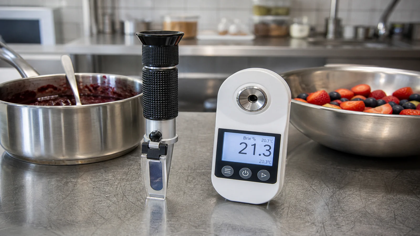 Digital vs optical refractometer food production uk: readability, range and batch consistency