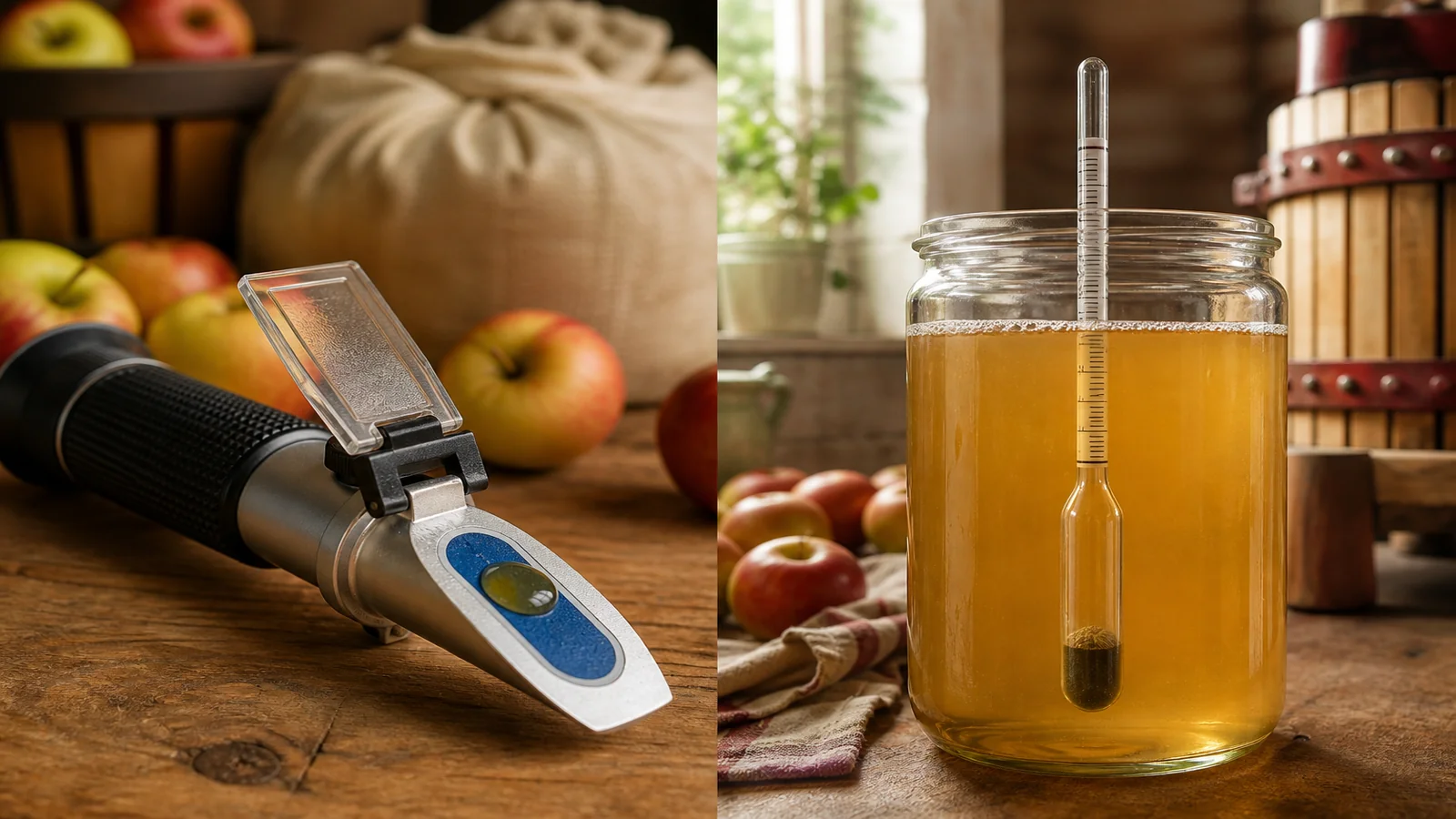 Refractometer vs hydrometer for cider making UK: which tool at which stage